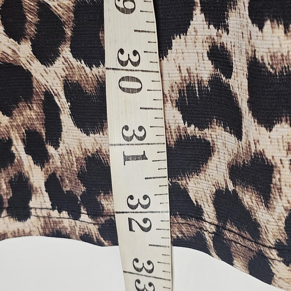 Lilypad Tunic Top Womens 3X Burgundy Velvet Leopard Print Long Sleeve Pocket - Picture 10 of 11
